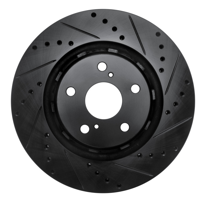 Picture of R1 09-15 Toyota Venza Front Right Drilled & Slotted Black Brake Rotor