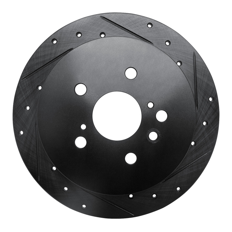 Picture of R1 09-15 Toyota Venza Rear Right Drilled & Slotted Black Brake Rotor