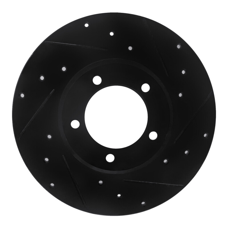 Picture of R1 75-83 Toyota Pickup Front Right Drilled & Slotted Black Brake Rotor