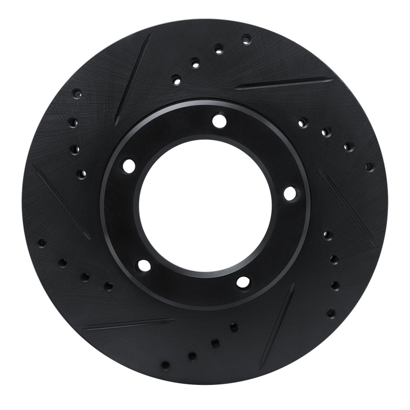 Picture of R1 84-95 Toyota Pickup Front Left Drilled & Slotted Black Brake Rotor