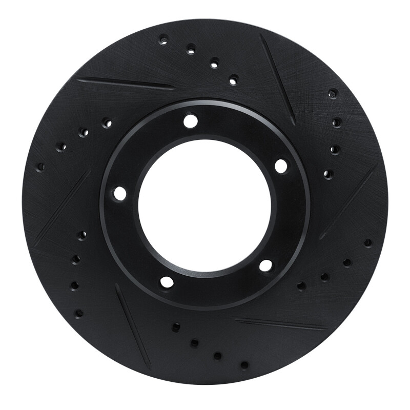 Picture of R1 84-95 Toyota Pickup Front Right Drilled & Slotted Black Brake Rotor