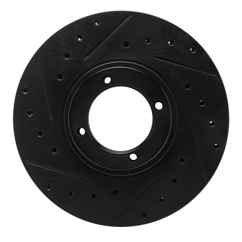 Picture of R1 84-85 Toyota Van Front Left Drilled & Slotted Black Brake Rotor
