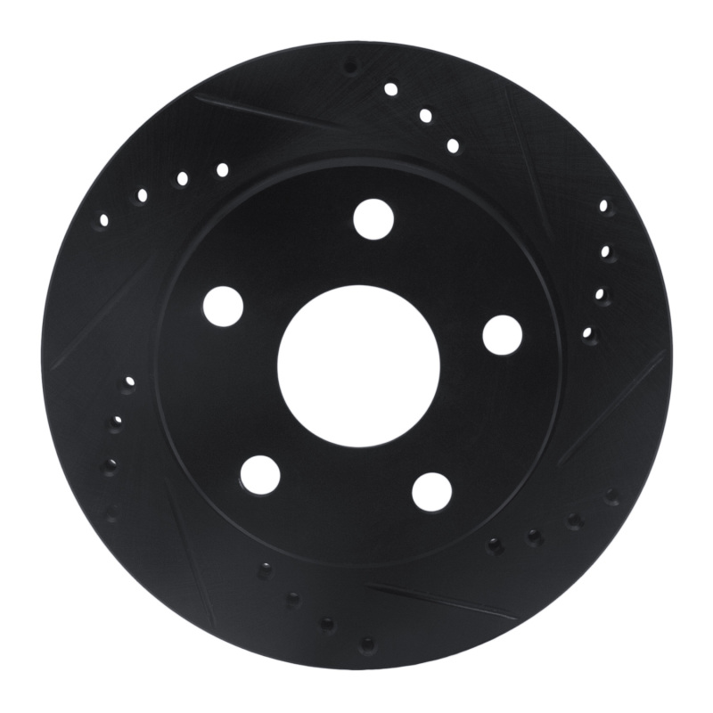 Picture of R1 91-94 Toyota Previa Front Right Drilled & Slotted Black Brake Rotor