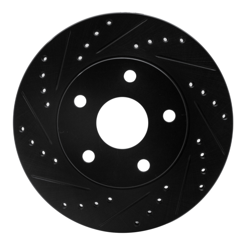 Picture of R1 91-96 Toyota Previa Front Left Drilled & Slotted Black Brake Rotor