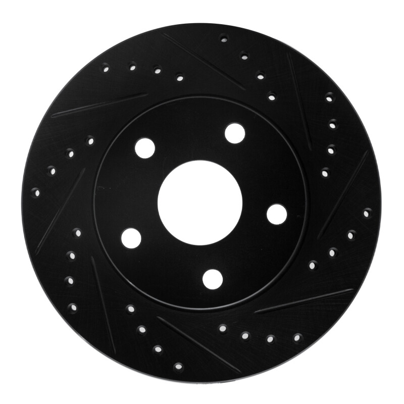 Picture of R1 91-96 Toyota Previa Front Right Drilled & Slotted Black Brake Rotor
