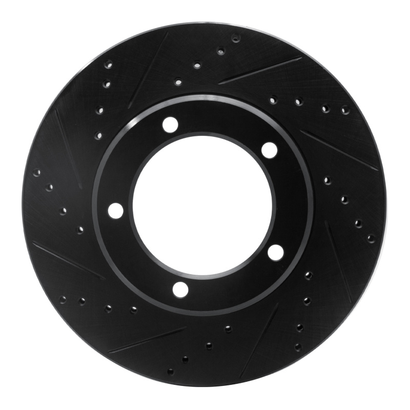 Picture of R1 98-07 Lexus LX470 Front Left Drilled & Slotted Black Brake Rotor