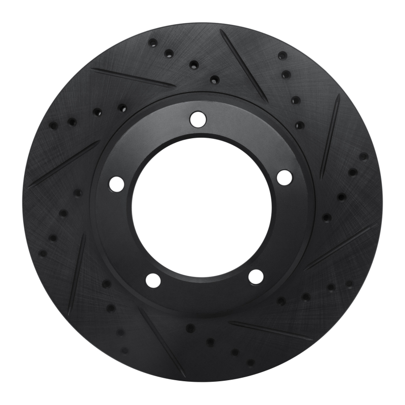 Picture of R1 98-07 Lexus LX470 Front Right Drilled & Slotted Black Brake Rotor