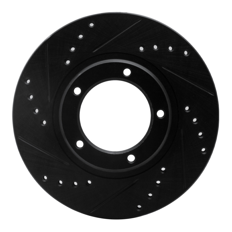 Picture of R1 95-04 Toyota Tacoma Front Left Drilled & Slotted Black Brake Rotor