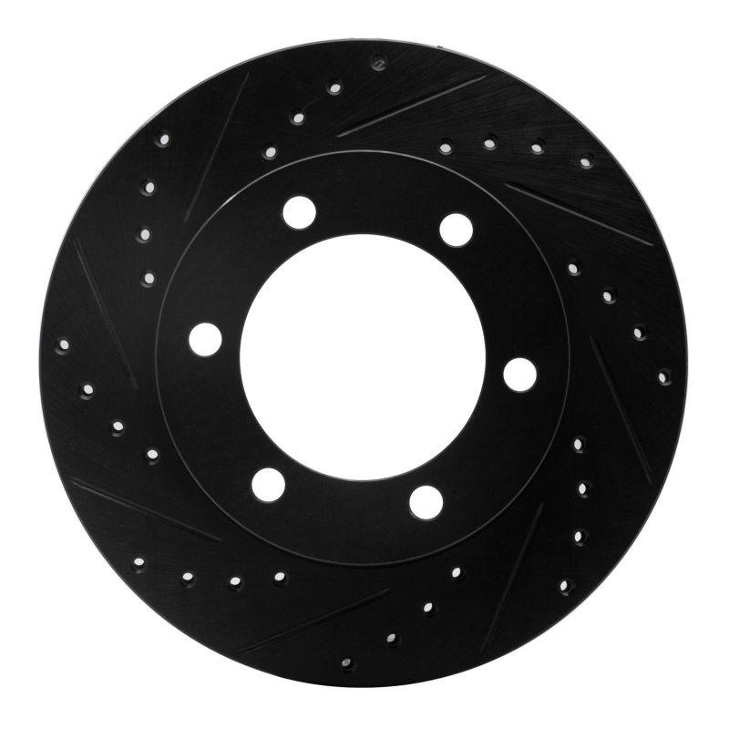 Picture of R1 95-04 Toyota Tacoma Front Left Drilled & Slotted Black Brake Rotor