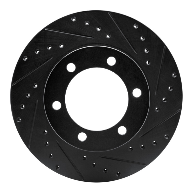 Picture of R1 95-04 Toyota Tacoma Front Right Drilled & Slotted Black Brake Rotor