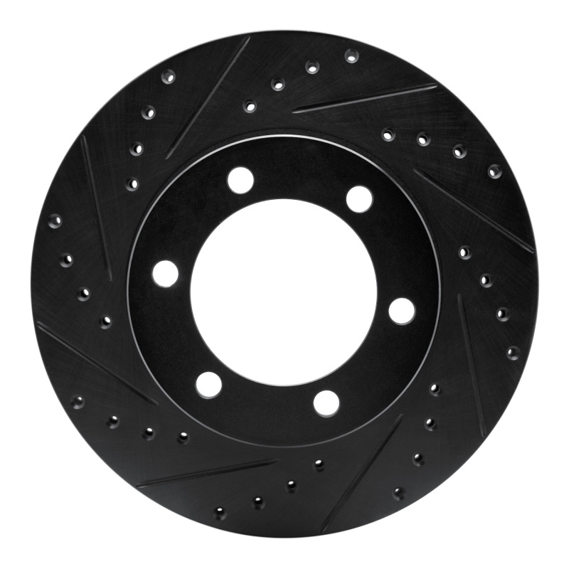 Picture of R1 95-04 Toyota 4Runner Front Left Drilled & Slotted Black Brake Rotor