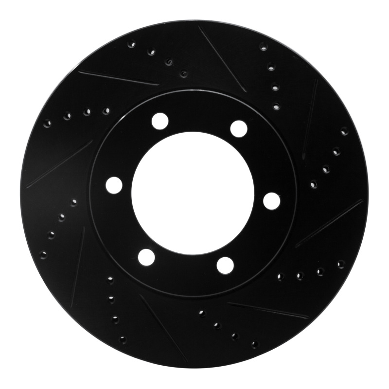 Picture of R1 00-07 Toyota SEQUOIA Front Right Drilled & Slotted Black Brake Rotor