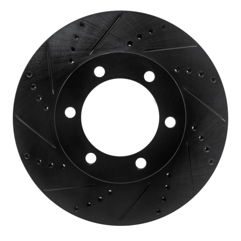Picture of R1 00-07 Toyota TUNDRA Front Left Drilled & Slotted Black Brake Rotor