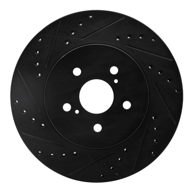 Picture of R1 04-09 Lexus RX350 Front Left Drilled & Slotted Black Brake Rotor