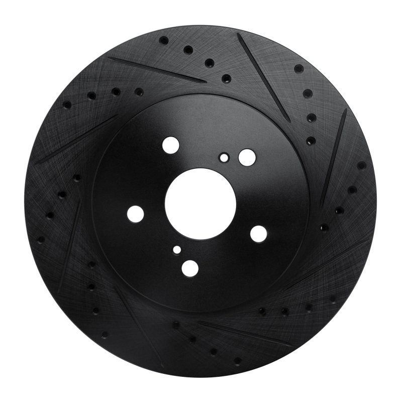 Picture of R1 04-09 Lexus RX350 Front Right Drilled & Slotted Black Brake Rotor