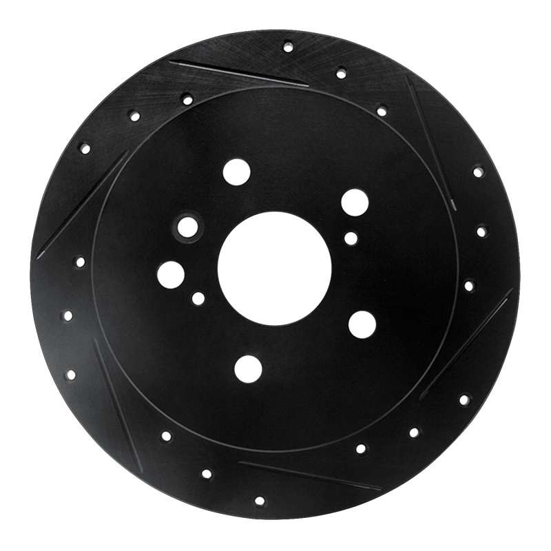 Picture of R1 04-10 Toyota SIENNA Rear Right Drilled & Slotted Black Brake Rotor