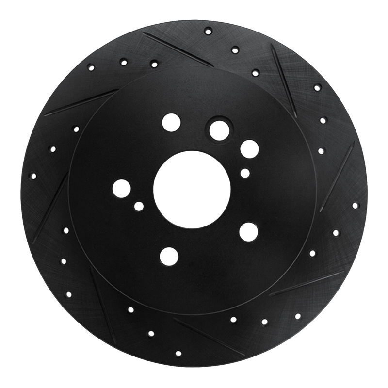 Picture of R1 04-05 Toyota RAV4 Rear Right Drilled & Slotted Black Brake Rotor