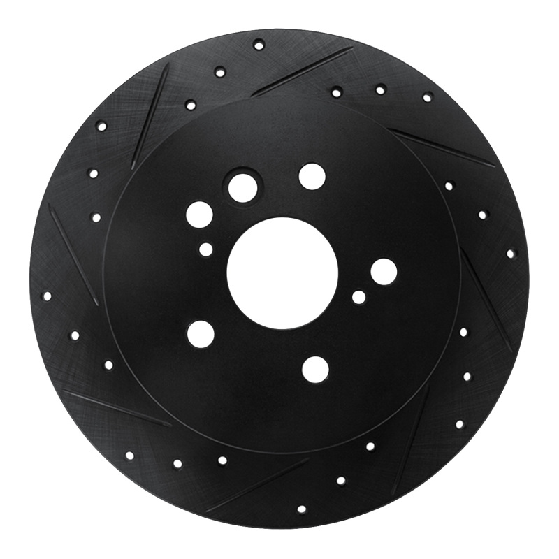 Picture of R1 04-05 Toyota RAV4 Rear Left Drilled & Slotted Black Brake Rotor