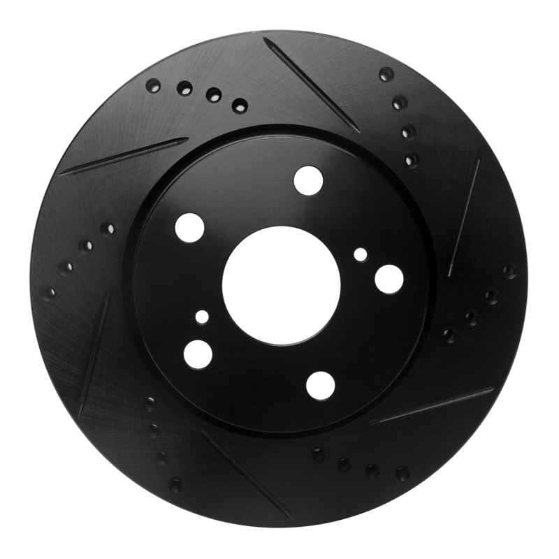 Picture of R1 06-18 Lexus HS250H Front Right Drilled & Slotted Black Brake Rotor