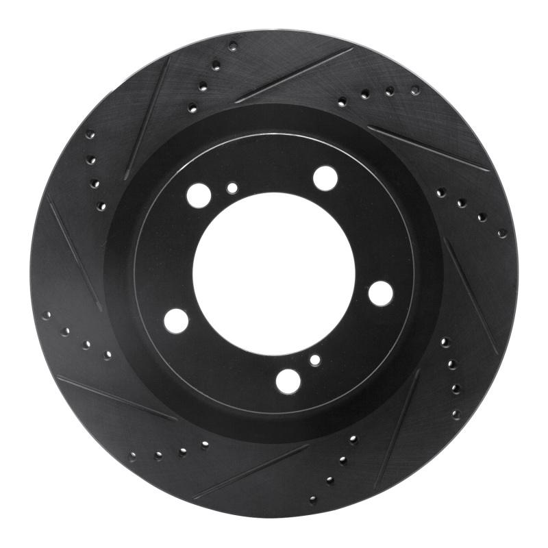 Picture of R1 07-22 Lexus LX570 Front Left Drilled & Slotted Black Brake Rotor