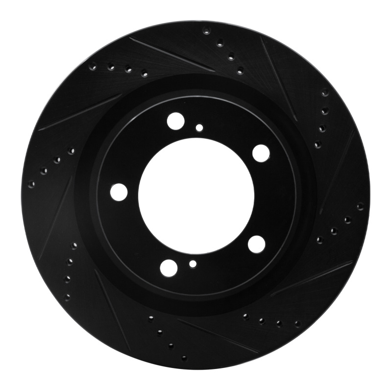 Picture of R1 07-22 Lexus LX570 Front Right Drilled & Slotted Black Brake Rotor