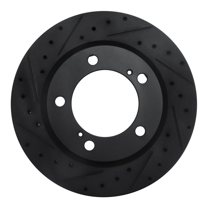 Picture of R1 08-21 Lexus LX570 Front Left Drilled & Slotted Black Brake Rotor