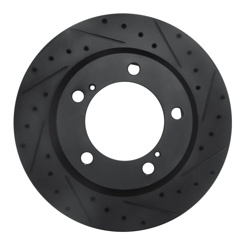 Picture of R1 08-21 Lexus LX570 Front Right Drilled & Slotted Black Brake Rotor