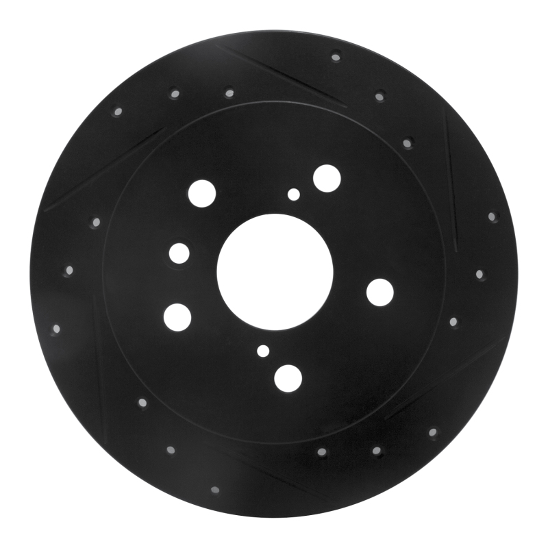 Picture of R1 18-24 Toyota Camry Rear Right Drilled & Slotted Black Brake Rotor