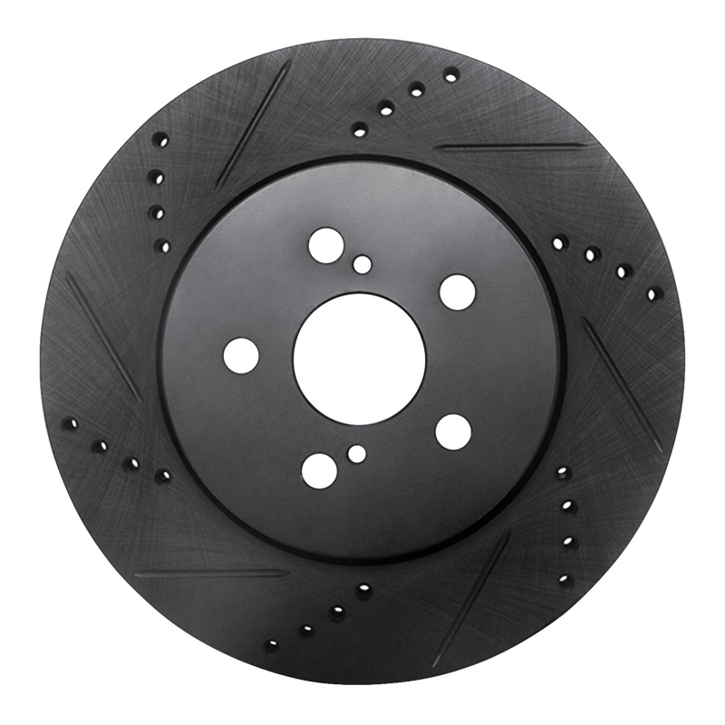 Picture of R1 19-25 Toyota Corolla (US/Canada) Front Left Drilled & Slotted Black Brake Rotor