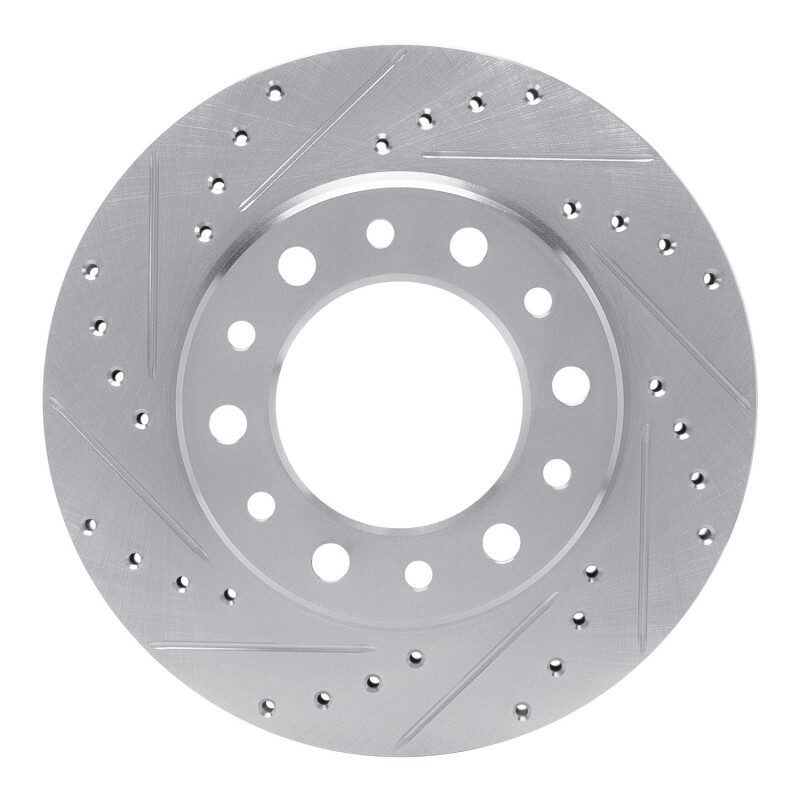 Picture of R1 76-89 Toyota Land Cruiser Front Left Drilled & Slotted Black Brake Rotor