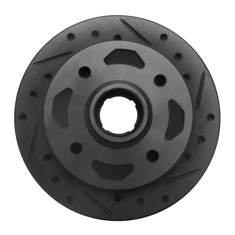 Picture of R1 84-85 Mazda RX-7 Front Right Drilled & Slotted Black Brake Rotor
