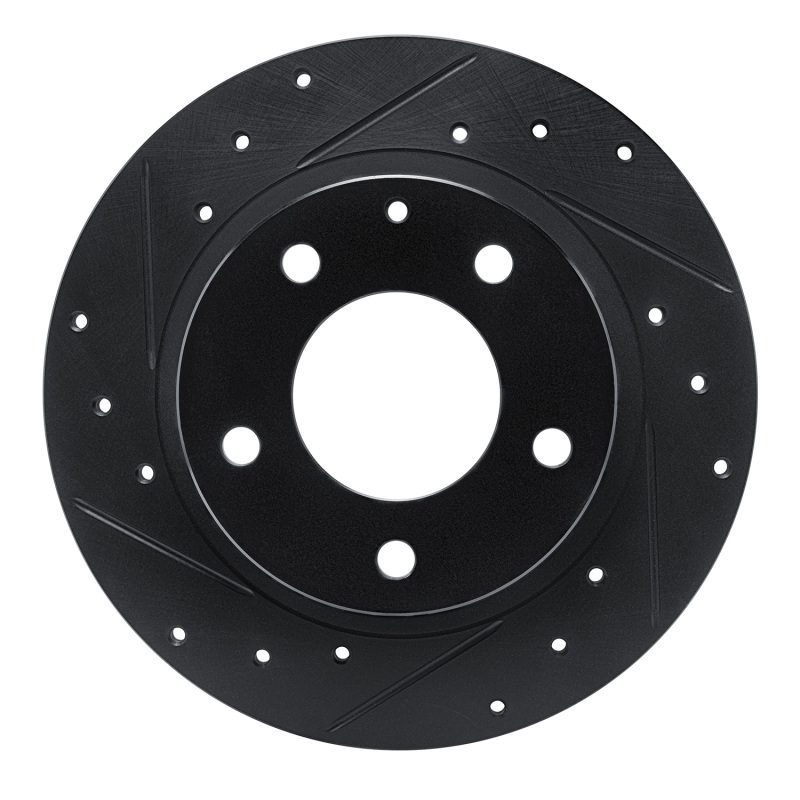 Picture of R1 93-03 Ford Probe Rear Left Drilled & Slotted Black Brake Rotor