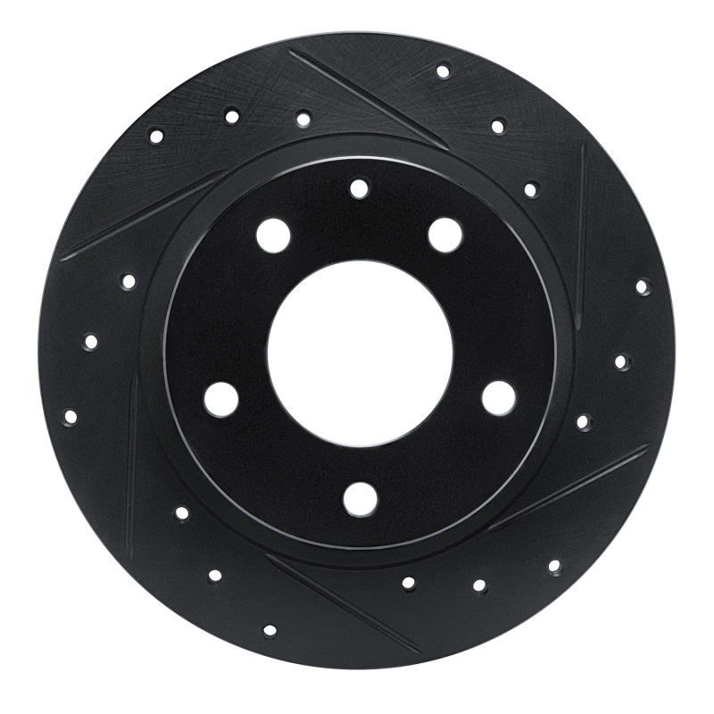 Picture of R1 93-03 Ford Probe Rear Right Drilled & Slotted Black Brake Rotor