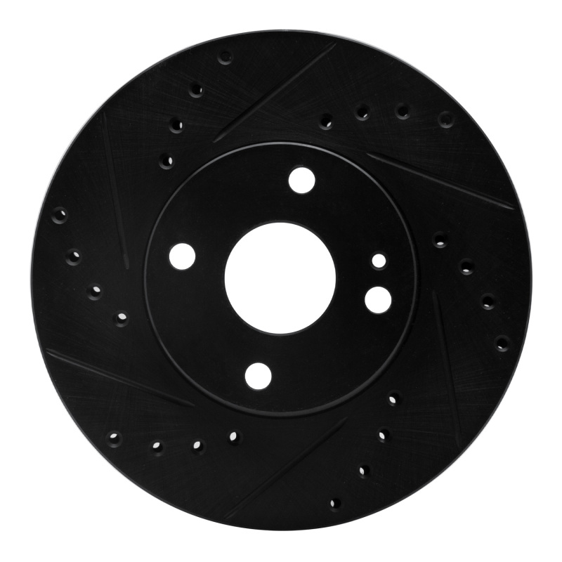 Picture of R1 94-02 Mazda Miata Front Left Drilled & Slotted Black Brake Rotor