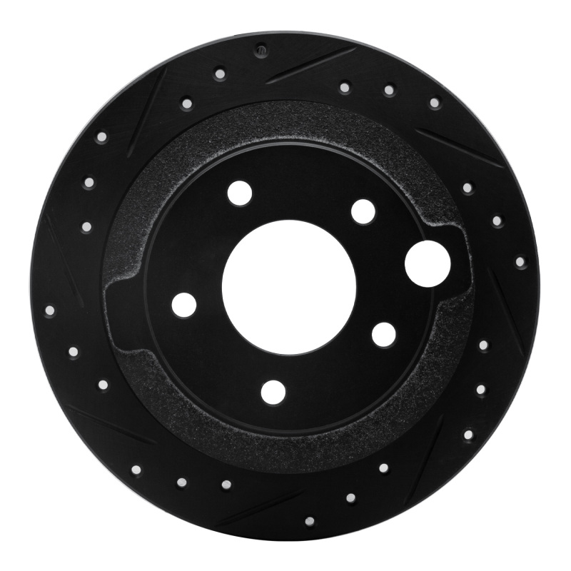 Picture of R1 95-02 Mazda Millenia Rear Left Drilled & Slotted Black Brake Rotor