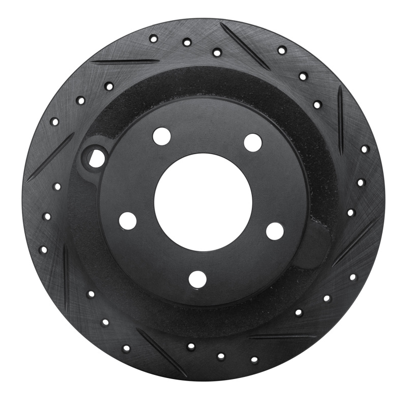 Picture of R1 95-02 Mazda Millenia Rear Right Drilled & Slotted Black Brake Rotor