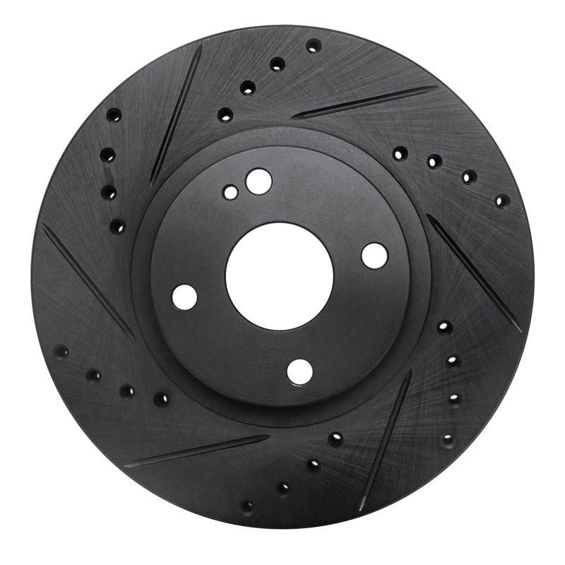 Picture of R1 01-05 Mazda Miata Front Left Drilled & Slotted Black Brake Rotor