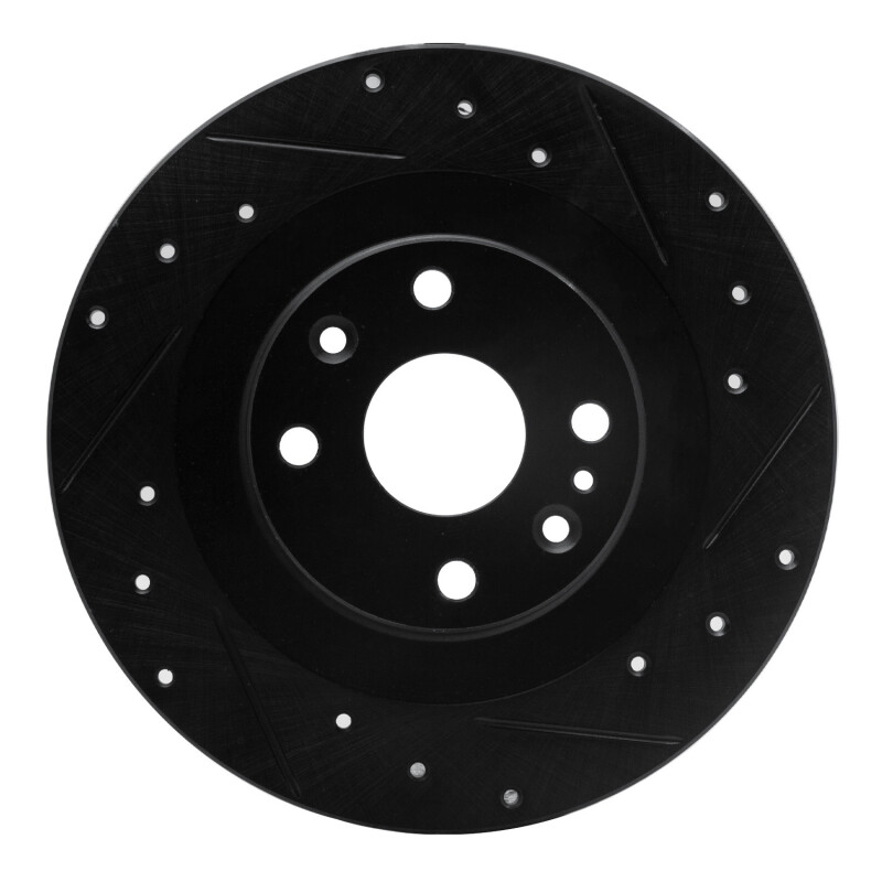 Picture of R1 01-05 Mazda Miata Rear Right Drilled & Slotted Black Brake Rotor