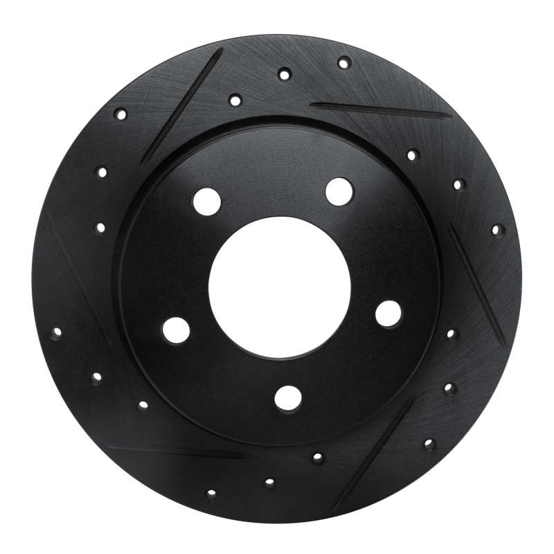 Picture of R1 04-13 Mazda 3 Rear Left Drilled & Slotted Black Brake Rotor