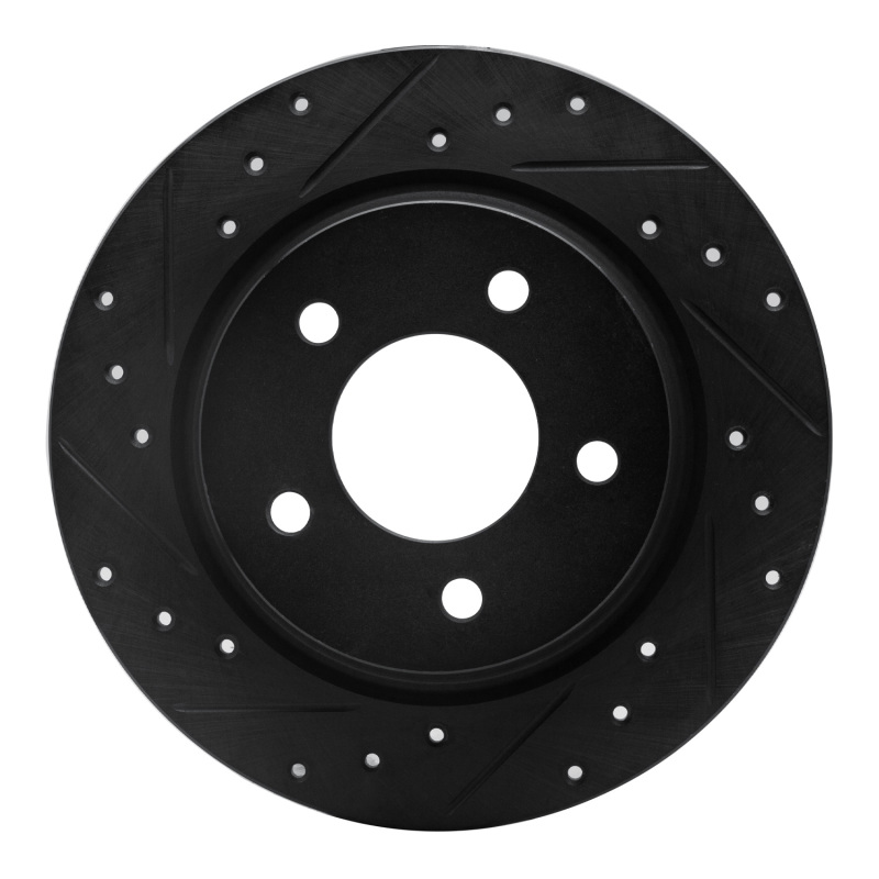Picture of R1 04-13 Mazda 3 Rear Left Drilled & Slotted Black Brake Rotor