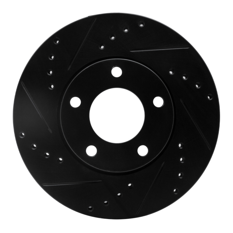 Picture of R1 04-13 Mazda 3 Front Left Drilled & Slotted Black Brake Rotor