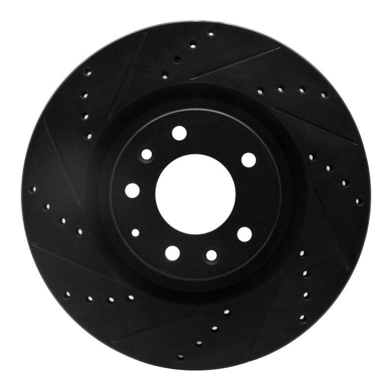 Picture of R1 04-11 Mazda RX-8 Front Left Drilled & Slotted Black Brake Rotor