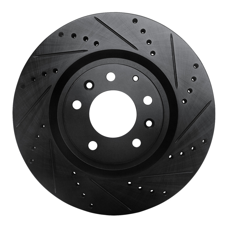 Picture of R1 04-11 Mazda RX-8 Front Right Drilled & Slotted Black Brake Rotor