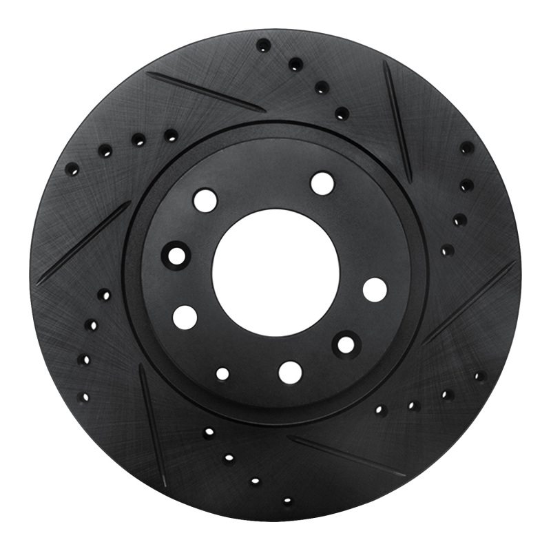 Picture of R1 06-15 Mazda MX-5 Miata Front Right Drilled & Slotted Black Brake Rotor