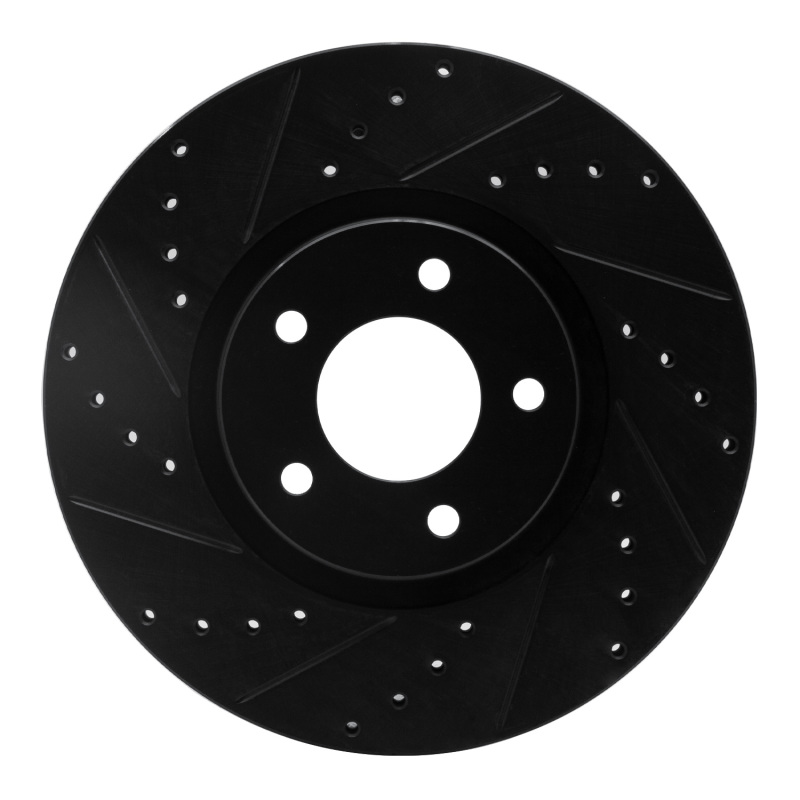 Picture of R1 07-13 Mazda 3 Front Left Drilled & Slotted Black Brake Rotor