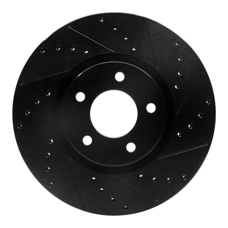 Picture of R1 07-13 Mazda 3 Front Right Drilled & Slotted Black Brake Rotor