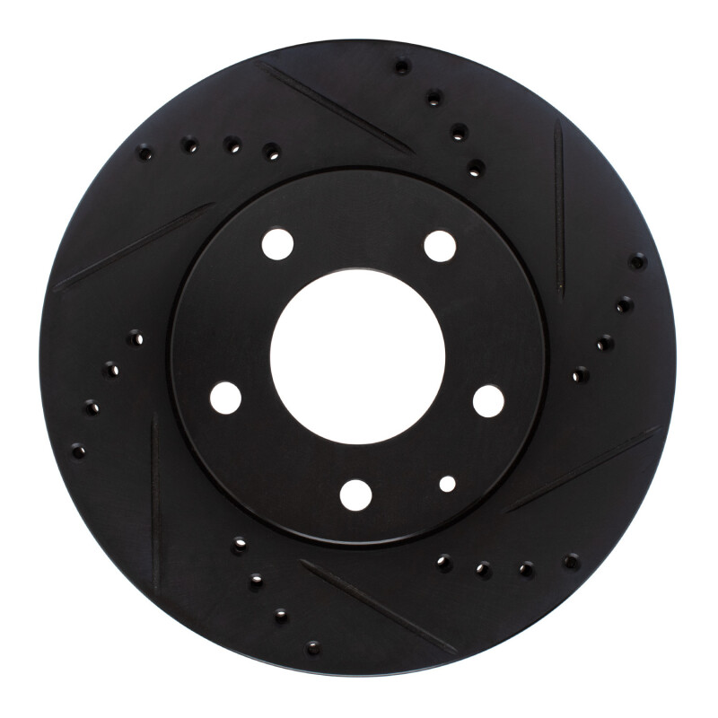 Picture of R1 95-06 Mazda MPV Front Right Drilled & Slotted Black Brake Rotor