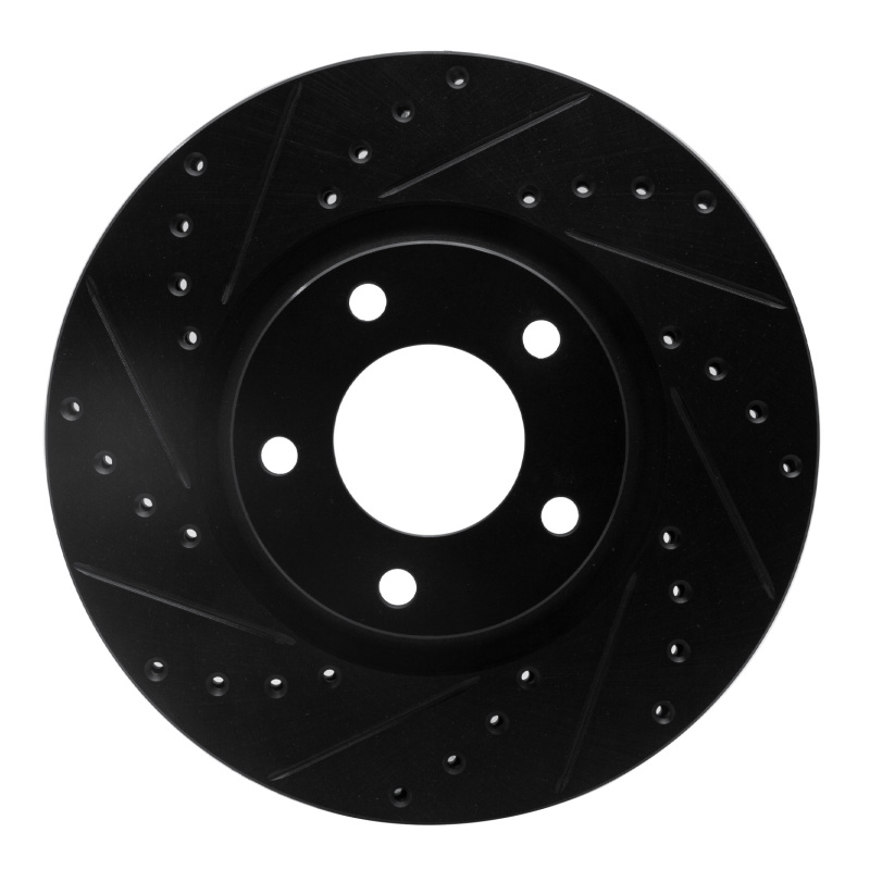 Picture of R1 04-15 Mazda 3 Front Left Drilled & Slotted Black Brake Rotor