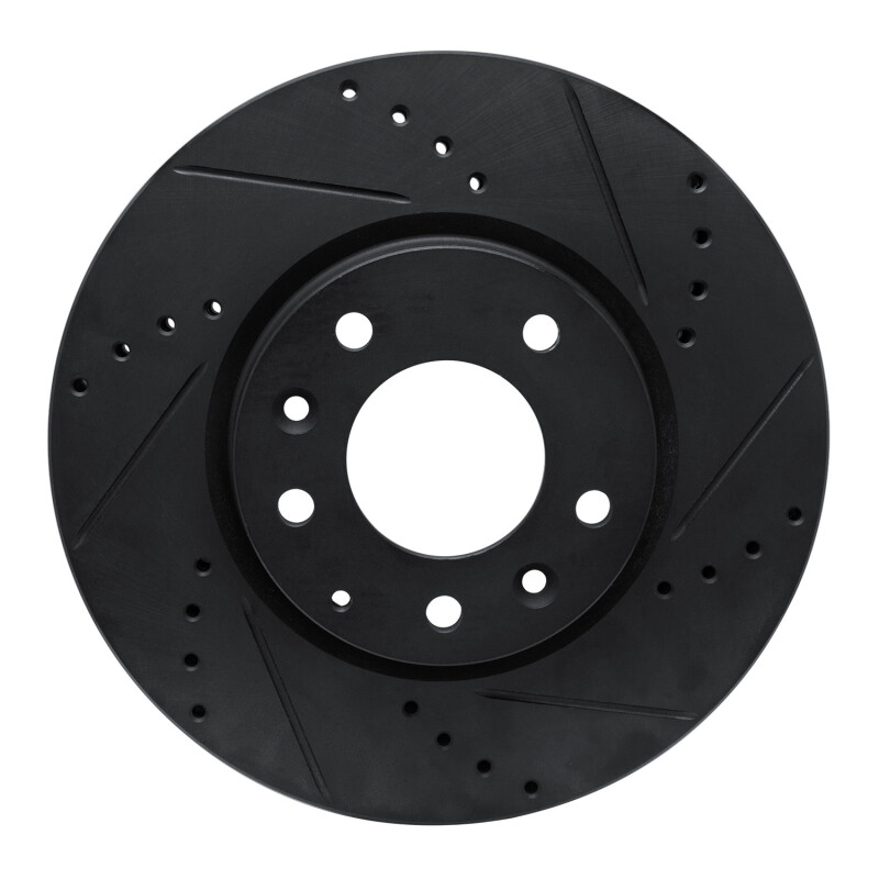 Picture of R1 07-12 Mazda CX-7 Front Right Drilled & Slotted Black Brake Rotor