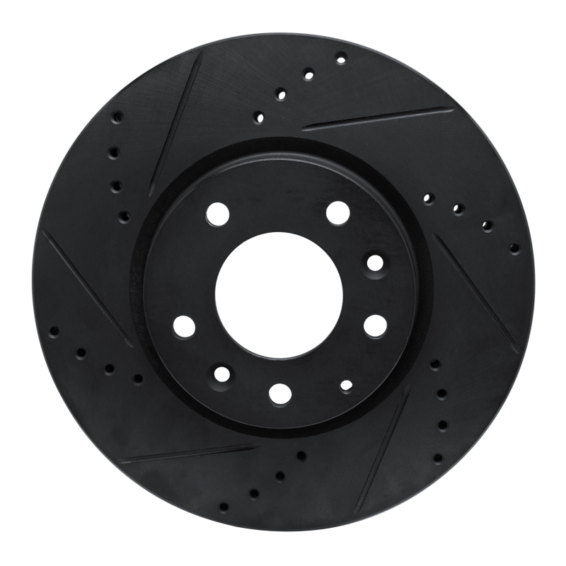 Picture of R1 07-12 Mazda CX-7 Front Left Drilled & Slotted Black Brake Rotor